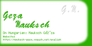 geza mauksch business card